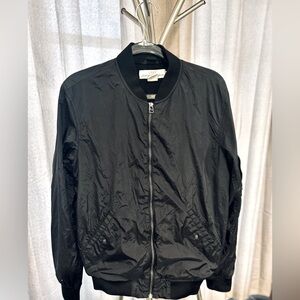 H&M Black‎ Bomber Jacket with Ribbed Details in excellent condition.
